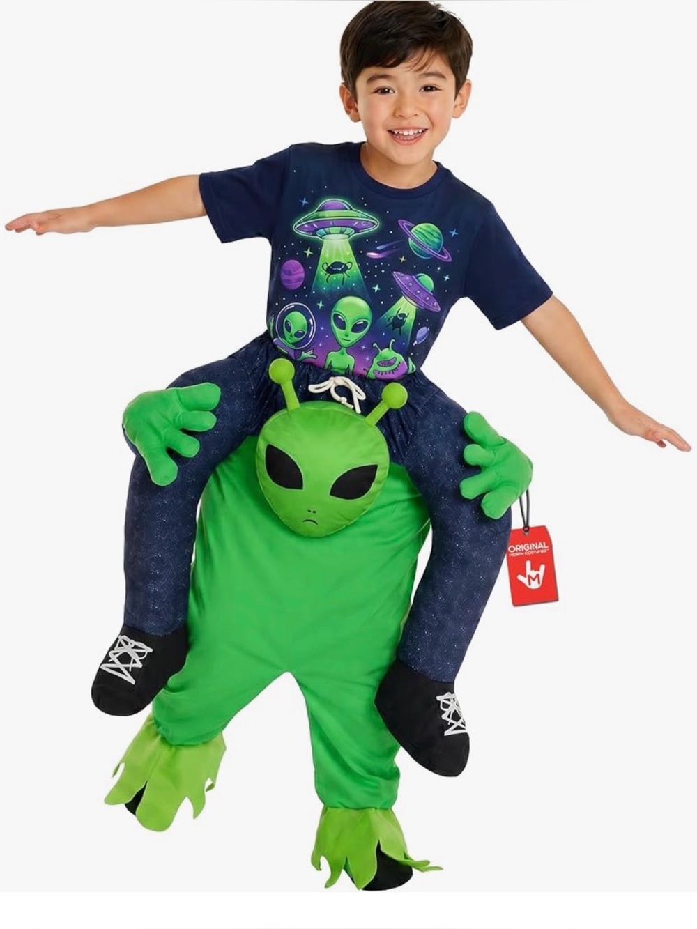 Morph Alien Piggyback Kids Costume, Alien Outfit Boy, Halloween Costume for Kids